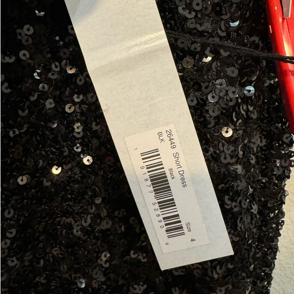 IEENA for MAC DUGGAL 26449 NWT $358 Puffed Sleeve Sequin Mini Size 4 - Picture 8 of 9